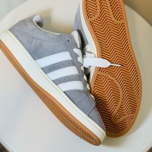 Adidas Gray and White Sneakers